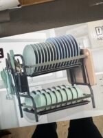 (THICK IRON ROD WITH BLACK TRAY)
2 STEP QUALITY STRONG STAINLESS STEEL DISH RACK WITH CUP HOLDER,CHOPPING BOARD HOLDER&KNIFE HOLDER