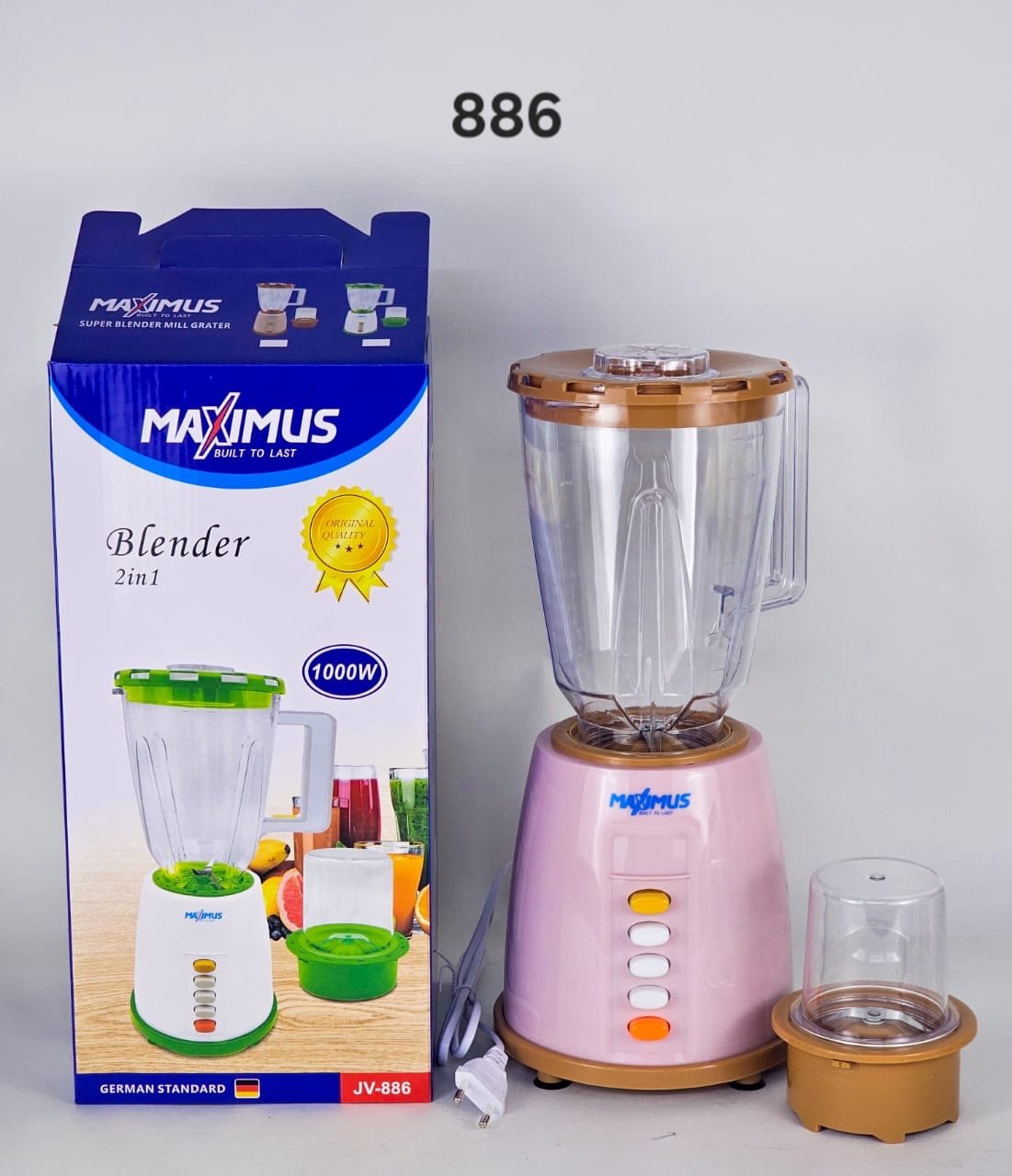 04852185-d58e-416c-a556-78e83a15fbc1 1000WATT 2IN1 MAXIMUS 1.5LTR CUP BLENDER ••LY-886 - Image 1