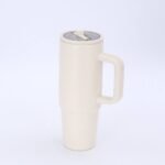 FANCY STAINLESS STEEL TUMBLER CUP WITH HANDLE AND POP UP and FOLDABLE STRAW(Stainless inner,can keep cold or hot and a pop up straw) - Image 8