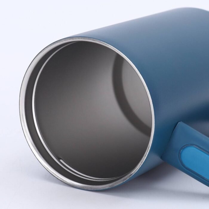 FANCY STAINLESS STEEL TUMBLER CUP WITH HANDLE AND POP UP and FOLDABLE STRAW(Stainless inner,can keep cold or hot and a pop up straw) - Image 10