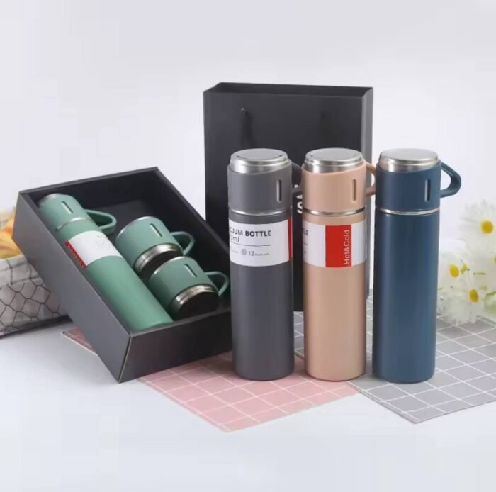 (ON SALES) HIGH QUALITY 3IN1 STAINLESS STEEL VACUUM FLASK 500ML(COMES IN A BEAUTIFUL BLACK BOX) - Image 2