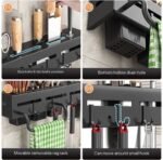 60CM KITCHEN IRON CUTLERY RACK WITH 3 SPOON CUP - Image 2