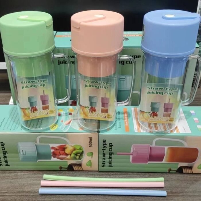 500ML RECHARGEABLE JUICER CUP WITH STRAW - Image 2
