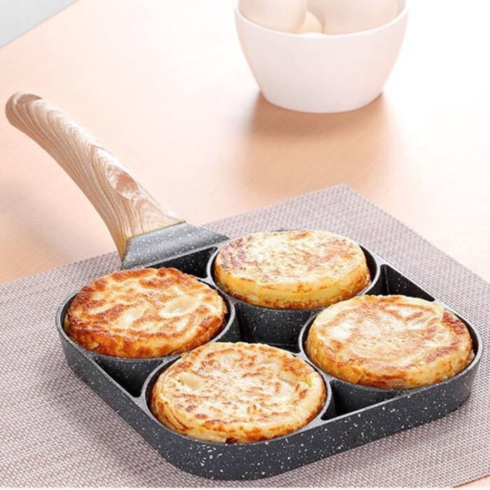 4 HOLES  THICKENED NONSTICK INDUCTION OMELETTE/PANCAKE FRYING PAN - Image 3