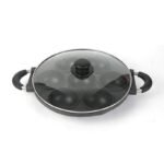 7 HOLES ROUND  SHAPE NON STICK MASA/BEAN CAKE PAN WITH GLASS LID/COVER AND 2 SILICON 
MASA PAN,COVER&2SILICON(that’s what makes it 4pc o) - Image 2
