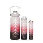 3IN1 MOTIVATIONAL WATER BOTTLE WITH STRAW (2000ml,700ml,300ml)NO BLACK COLOR - Image 6