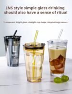 (ON SALES) QUALITY FANCY GLASS CUP WITH STRAW
Perfect for Coffee,Juice,Milk shake and Smoothie Design 6