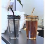 (ON SALES) QUALITY FANCY GLASS CUP WITH STRAW
Perfect for Coffee,Juice,Milk shake and Smoothie Design 6 - Image 4