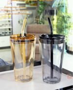 (ON SALES) QUALITY FANCY GLASS CUP WITH STRAW
Perfect for Coffee,Juice,Milk shake and Smoothie Design 6 - Image 5