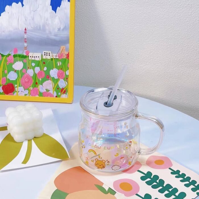 (ON SALES) GLASS STRAW CUP WITH CARTOON STICKER
Coffee,Smoothie,Milk shake cup
Comes in a box - Image 2