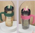 (ON SALES) 780ML QUALITY STRONG LARGE CAPACITY OFFICE MUG,STRAW WATER,SMOOTHIE,COFFEE TRAVEL CUP WITH HANDLE - Image 2