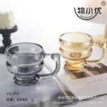 (ON SALES) 350ML CLASSY QUALITY MILK,SMOOTHIE,COFFEE GLASS CUP WITH HANDLE Design 1 

Color we’ve seen so far is Gold and Black for now - Image 2