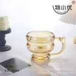 (ON SALES) 350ML CLASSY QUALITY MILK,SMOOTHIE,COFFEE GLASS CUP WITH HANDLE Design 1 

Color we’ve seen so far is Gold and Black for now - Image 5