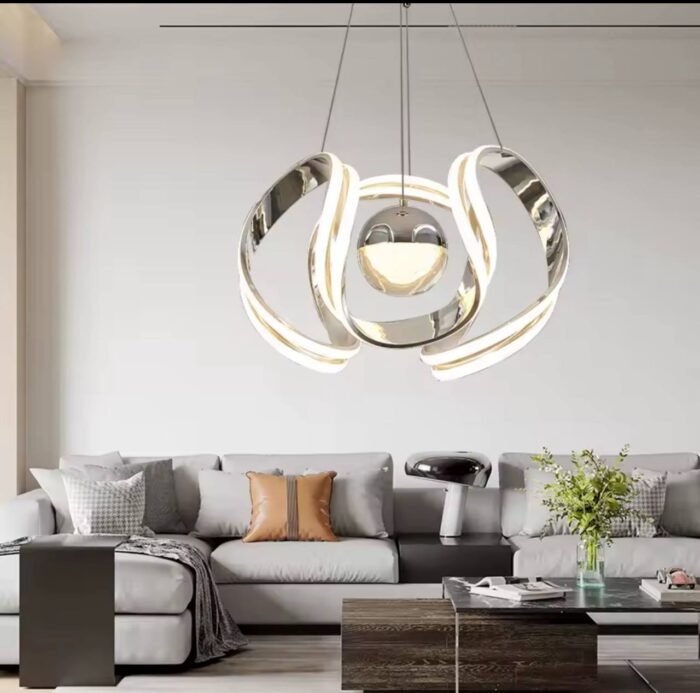 (ON SALES) MODERN MINIMALIST LED PENDANT LUXURY CHANDELIER LIGHT Design 5
Perfect for Living room,Bedroom,Dinning space,Bar 

Display 3 LIGHT MODE - Image 4