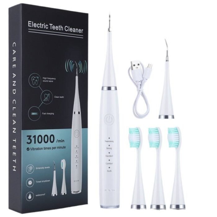 (ON SALES) RECHARGEABLE ULTRASONIC DENTAL CALCULUS REMOVER,TEETH WHITENING,TARTAR REMOVER ORAL IRRIGATOR(Comes with 3 replaceable brush,2 different medical steel cleaning head,mouth mirror) - Image 2