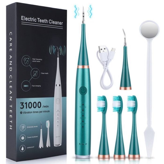 (ON SALES) RECHARGEABLE ULTRASONIC DENTAL CALCULUS REMOVER,TEETH WHITENING,TARTAR REMOVER ORAL IRRIGATOR(Comes with 3 replaceable brush,2 different medical steel cleaning head,mouth mirror) - Image 3