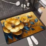 3D FLOWER PRINT DIATOMITE/SILICON DESIGN QUICK DRY/WATER ABSORBENT FOOTMAT DESIGN 4 

SIZE 40*60CM - Image 5