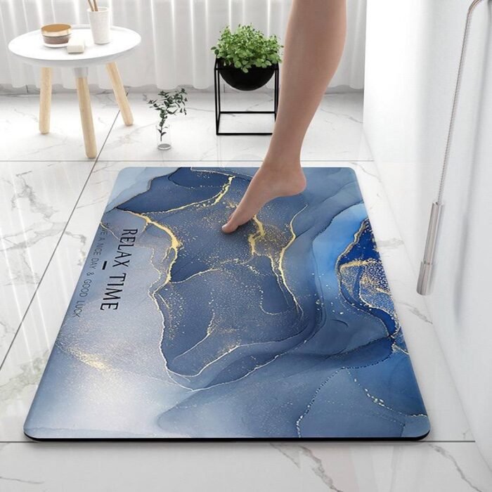 MARBLE DESIGN SILICON QUICK DRYING/WATER ABSORBENT FOOTMAT DESIGN 3 

SIZE 40*60CM - Image 3