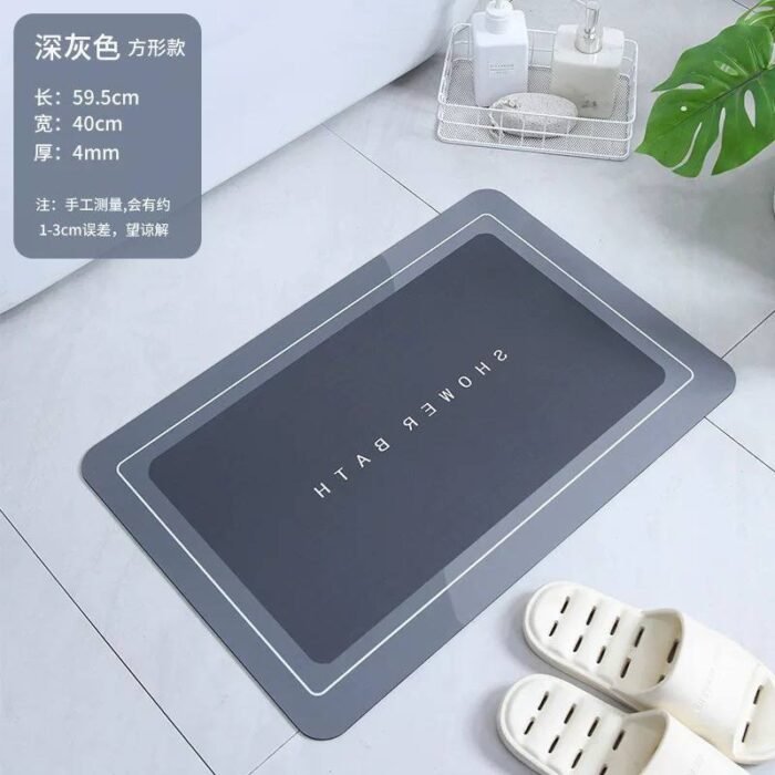 RECTANGULAR SHAPE SILICON QUICK DRYING/WATER ABSORBENT SHOWER FOOTMAT Design 1 

SIZE 40*60CM - Image 3