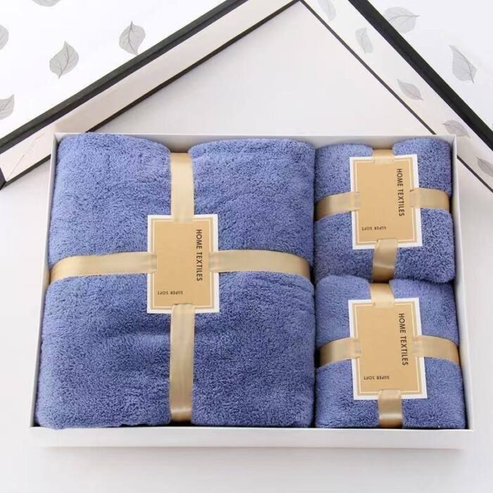 3IN1 FLUFFY WATER ABSORBENT TOWEL IN A FANCY BOX&BAG (Exactly  home textile brand)
💯 cotton•••VERY FULL AND FLUFFY - Image 4