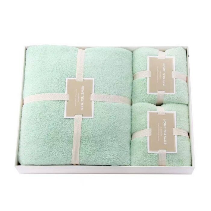 3IN1 FLUFFY WATER ABSORBENT TOWEL IN A FANCY BOX&BAG (Exactly  home textile brand)
💯 cotton•••VERY FULL AND FLUFFY - Image 3