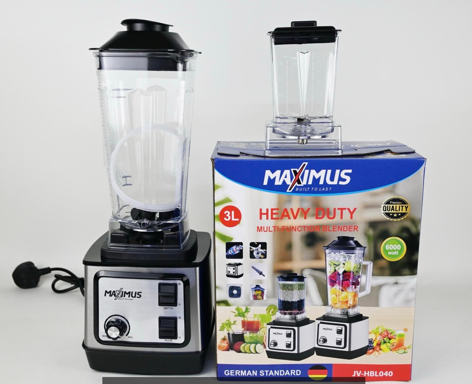 0ba62241-fc7d-4301-ba98-e58396e7cefb 2IN1 MAXIMUS HEAVY DUTY 6000WATT 3LTR CUP WITH DRY CUP BLENDER - Image 1