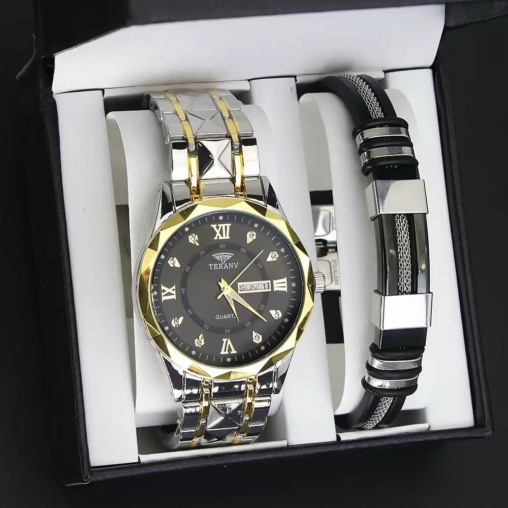 50a4fede5face8e85b28a9f62c1263a3 TERAN MENS QUALITY WRISTWATCH WITH BRACELET,COMES IN A FANCY BOX - Image 1