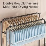 48KG DOUBLE IRON POLE,SINGLE LAYER CLOTHE RACK WITH TYRE(Single step) - Image 2