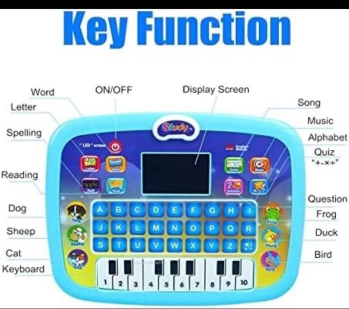 EDUCATIONAL KIDS LEARNING IPAD WITH DISPLAY SCREEN AND LED LIGHT

You can’t download app,connect to Bluetooth,Doesn’t use memory card)
ITS A BATTERY ENABLED LEARNING DEVICE - Image 4