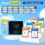 2IN1 WRITING BOARD AND EARLY LEARNING EDUCATIONAL CARD READER DEVICE WITH 255 CARDS 510 AUDIOBOOKS,ALSO SING KIDDIES LULLABY