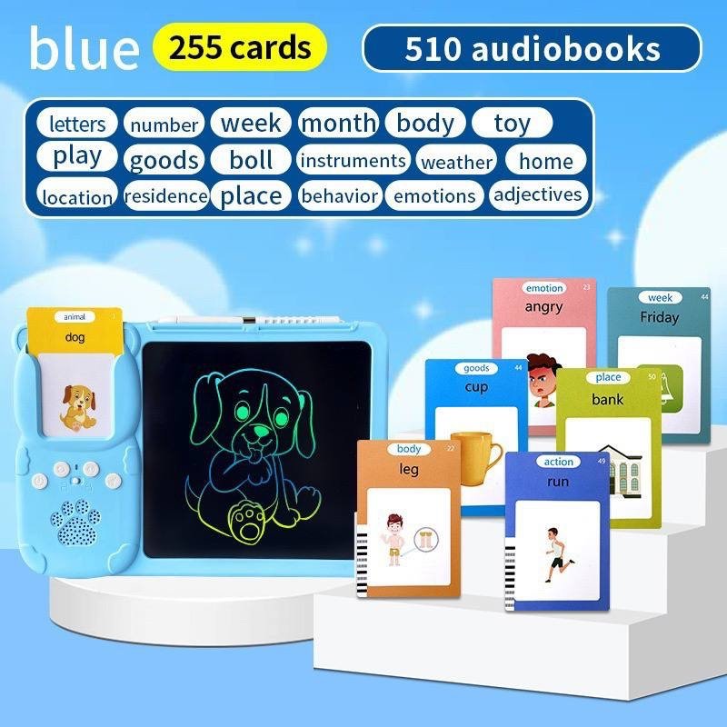 img_1300 2IN1 WRITING BOARD AND EARLY LEARNING EDUCATIONAL CARD READER DEVICE WITH 255 CARDS 510 AUDIOBOOKS,ALSO SING KIDDIES LULLABY - Image 1