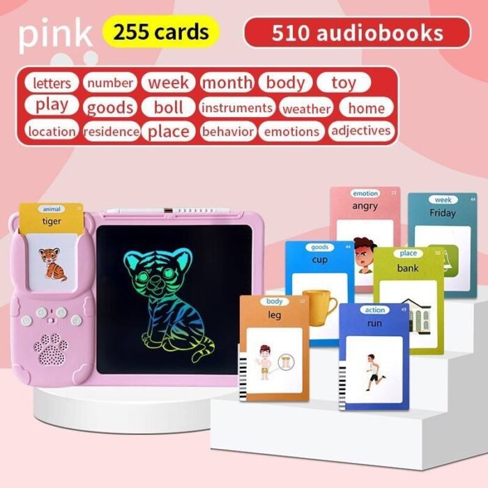 2IN1 WRITING BOARD AND EARLY LEARNING EDUCATIONAL CARD READER DEVICE WITH 255 CARDS 510 AUDIOBOOKS,ALSO SING KIDDIES LULLABY - Image 2