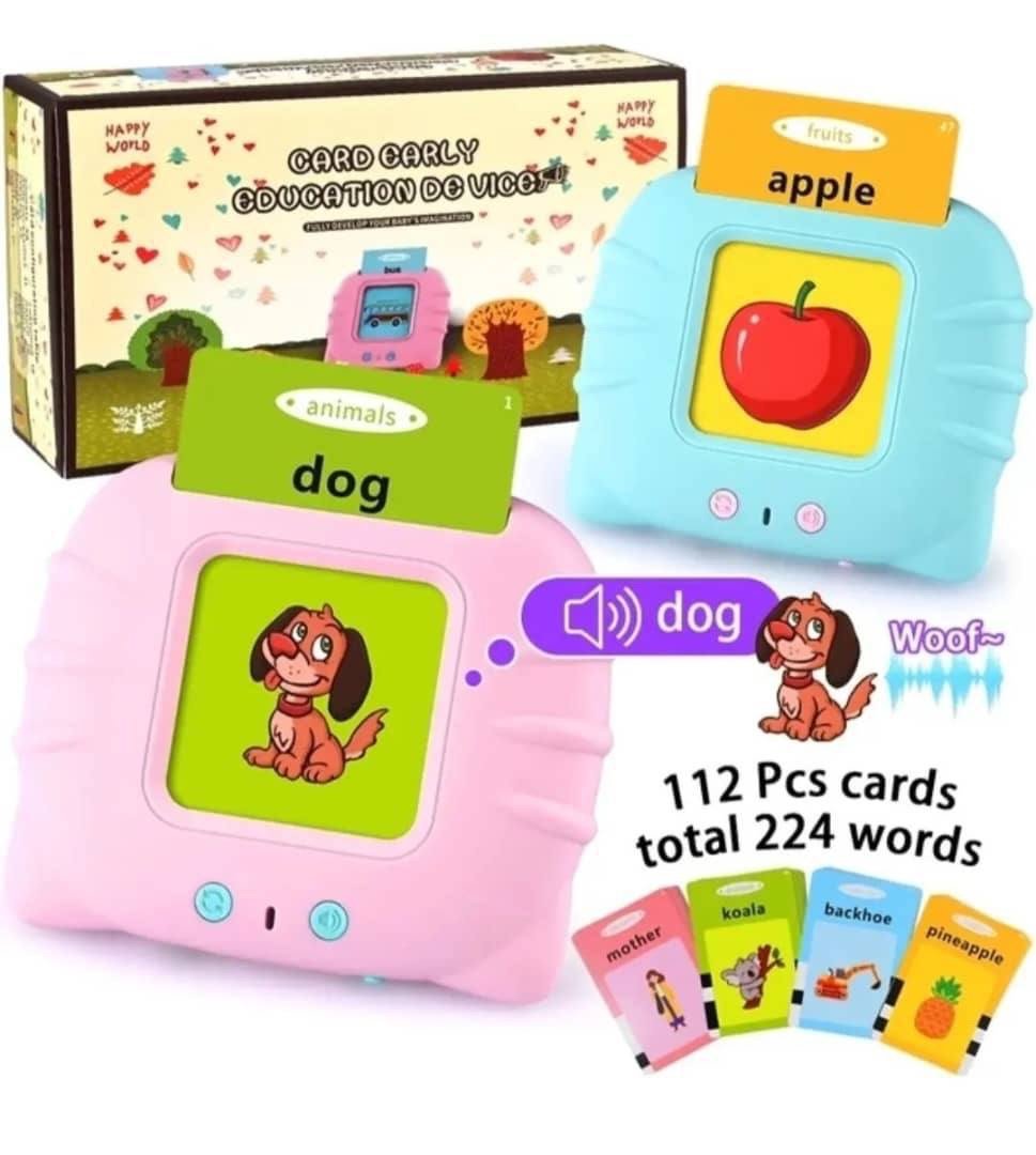 img_1306-3 112PC CARD 224 WORDS KIDS LEARNING EDUCATIONAL DEVICE CAT DESIGN 1 (100mah battery) - Image 1
