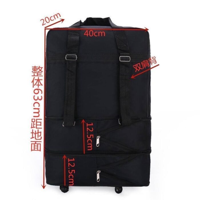 COLLAPSIBLE HIGH QUALITY WEIGHTLESS LEATHER MULTIFUNCTIONAL LUGGAGE BAG WITH TYRE - Image 3