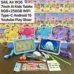 SAIL AIR W26 WIFI 
8GB+256GB ANDROID 15
 7INCH IPS SCREEN TYPE C CABLE&CHARGER
WITH TOUCH PEN,SILICON CASE,SHOULDER STRAPS AND GIFT ITEMS TABLET