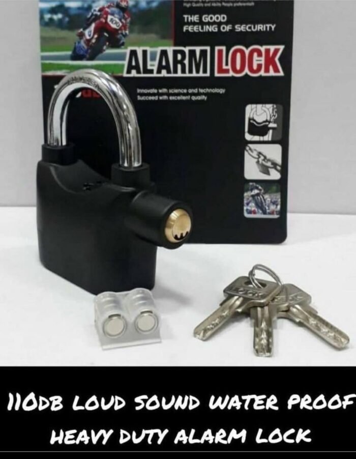 ANTI THEFT ALARM PADLOCK WITH 3 KEY MODEL AND SPARE BATTERY(Iron steel enclosure) - Image 4