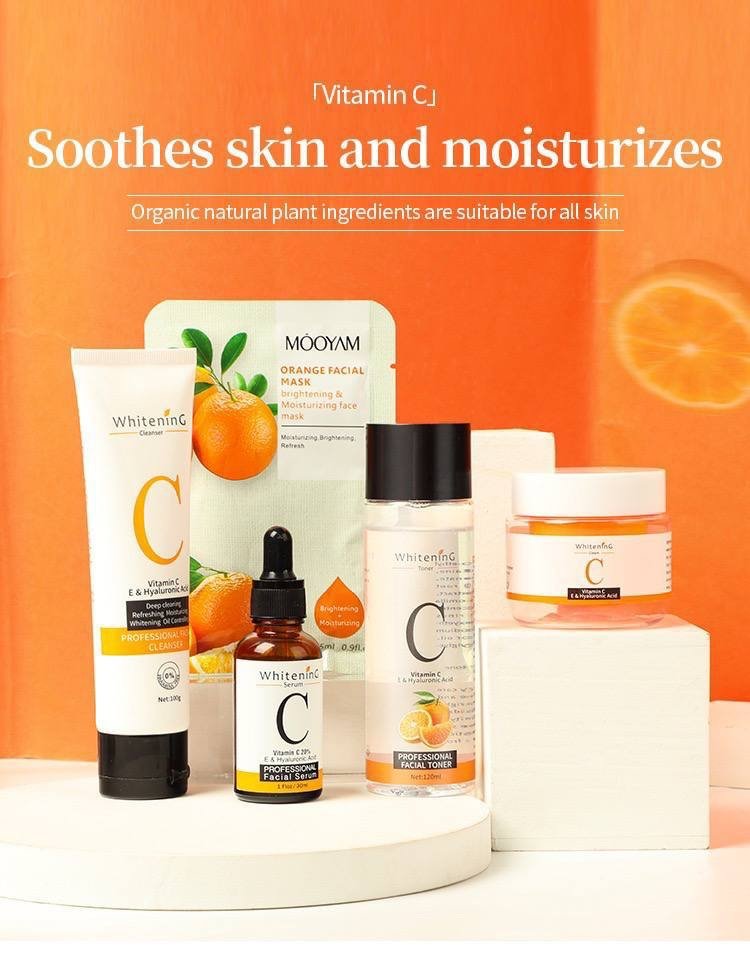 img_1601 5IN1 PROFESSIONAL VITAMIN C KIT(FACIAL SERUM 30ml,FACIAL TONER 120ml,FACIAL CLEANSER 200g,FACIAL MASK and FACIAL CREAM) - Image 1