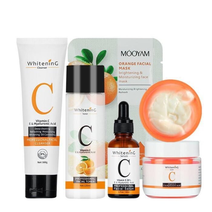 5IN1 PROFESSIONAL VITAMIN C KIT(FACIAL SERUM 30ml,FACIAL TONER 120ml,FACIAL CLEANSER 200g,FACIAL MASK and FACIAL CREAM) - Image 2