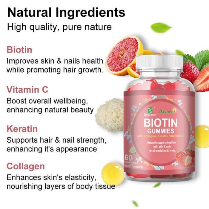 BIOTIN GUMMIES(With collagen keratin and vitamin c) - Image 3