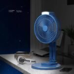 L-R 2028 STRONG QUALITY FOLDABLE AND 360 DEGREE ROTATING RECHARGEABLE TABLE FAN WITH LED LIGHT - Image 2