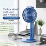 L-R 2028 STRONG QUALITY FOLDABLE AND 360 DEGREE ROTATING RECHARGEABLE TABLE FAN WITH LED LIGHT