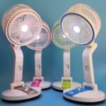 L-R 2018 FOLDABLE RECHARGEABLE TABLE FAN WITH LED LIGHT(You can also hang it on the wall)YOU CAN CHARGE WITH YOUR POWER BANK WHEN THERES NO LIGHT