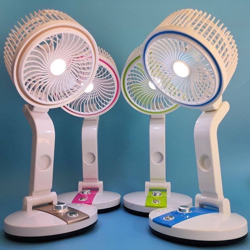 img_1709 L-R 2018 FOLDABLE RECHARGEABLE TABLE FAN WITH LED LIGHT(You can also hang it on the wall)YOU CAN CHARGE WITH YOUR POWER BANK WHEN THERES NO LIGHT - Image 1