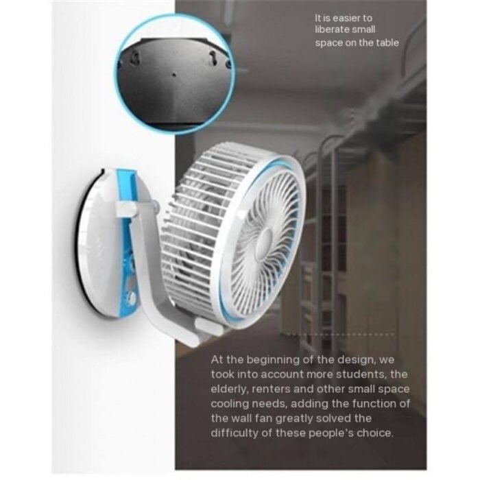 L-R 2018 FOLDABLE RECHARGEABLE TABLE FAN WITH LED LIGHT(You can also hang it on the wall)YOU CAN CHARGE WITH YOUR POWER BANK WHEN THERES NO LIGHT - Image 2