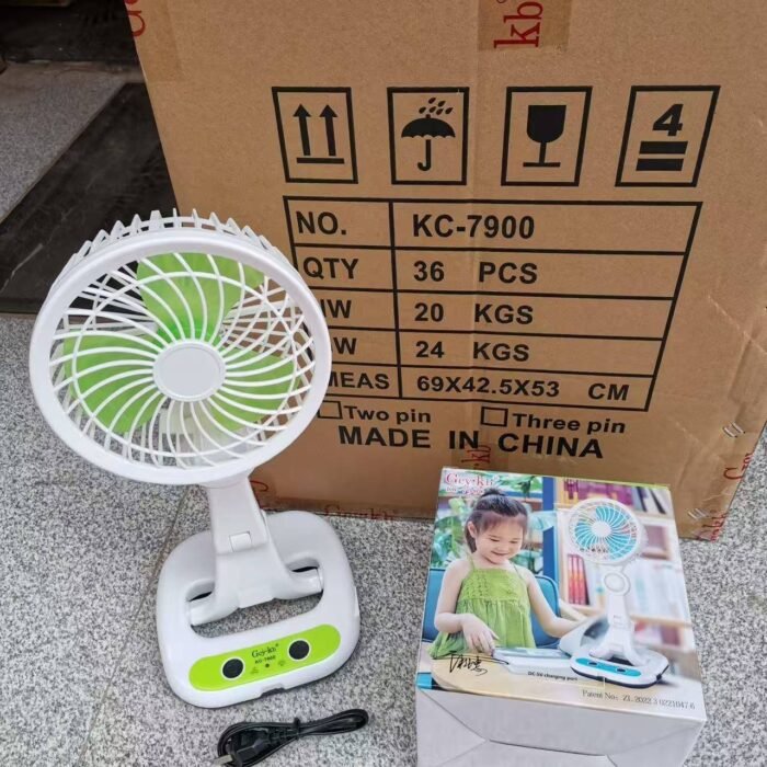KC-7900 STRONG QUALITY FOLDABLE RECHARGEABLE TABLE FAN WITH LED LIGHT - Image 3
