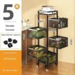 4 and 5 LAYER BOX SHAPE 360 DEGREE ROTATING FRUIT,VEGETABLE TROLLEY RACK WITH WHEELS 

Can be used in the Kitchen,Bathroom,Bedroom,Living room and office - Image 4