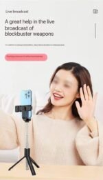 (ON SALES) F310S 1M WIRELESS ADJUSTABLE BLUETOOTH LIVE BROADCAST SELFIE STICK WITH FILL LIGHT AND DETACHABLE REMOTE (Phone holder Revolves 360 degree and 690mm Extendable length) - Image 4