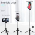 (ON SALES) F210S 0.7M WIRELESS ADJUSTABLE BLUETOOTH LIVE BROADCAST SELFIE STICK WITH FILL LIGHT AND DETACHABLE REMOTE (Phone holder Revolves 360 degree and 690mm Extendable length)