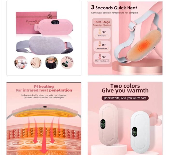 RECHARGEABLE MENSTRUATION CRAMP HEATING AND VIBRATING SOOTHING BELT/MASSAGER - Image 3