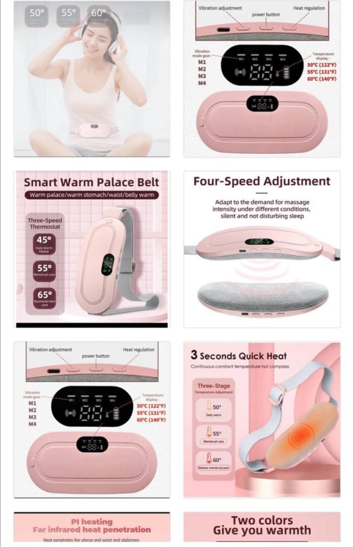 RECHARGEABLE MENSTRUATION CRAMP HEATING AND VIBRATING SOOTHING BELT/MASSAGER - Image 5